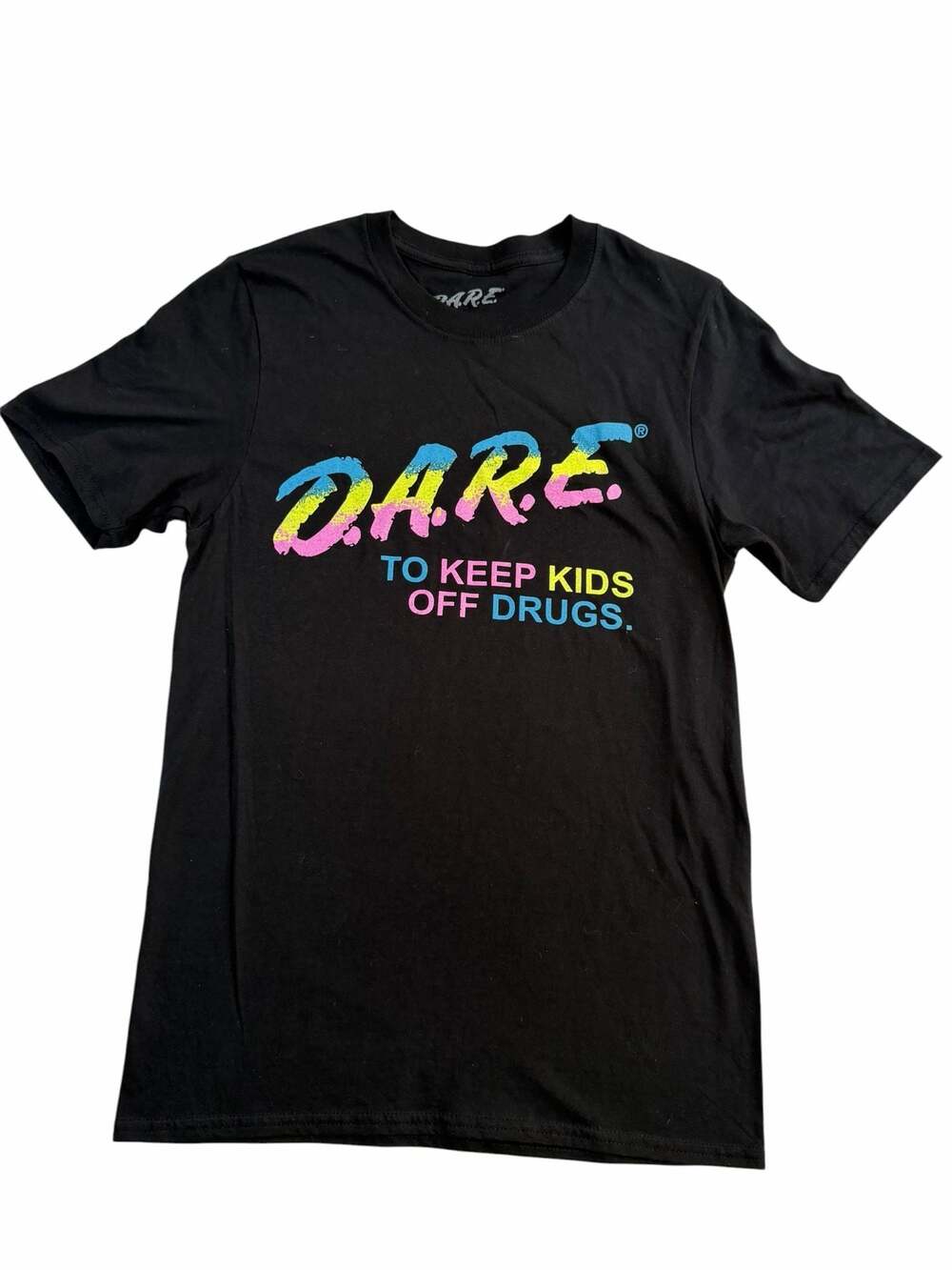 DARE To Keep Kids Off Drugs T Shirt Black Graphic Logo Adult Small